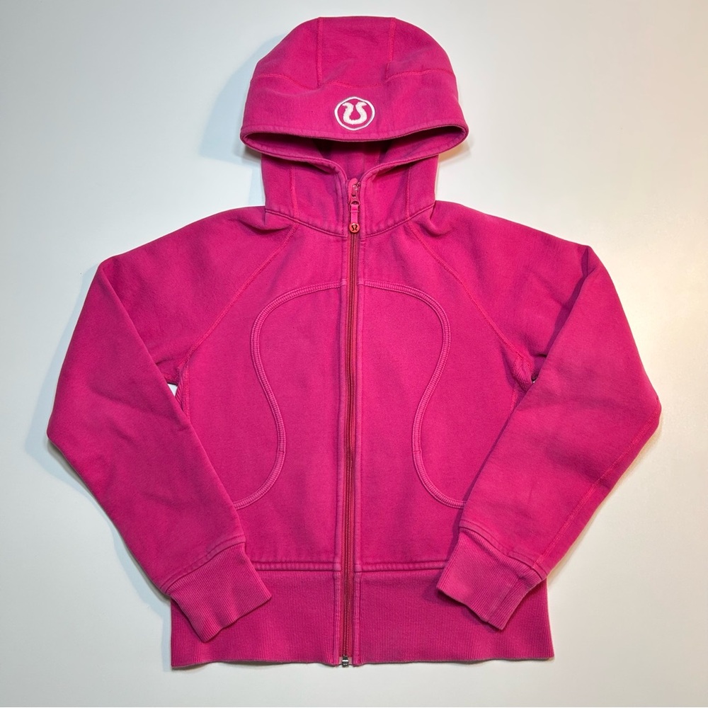 Lululemon Scuba Hoodie Full Zip Pink Raspberry Fuchsia Cotton Fleece